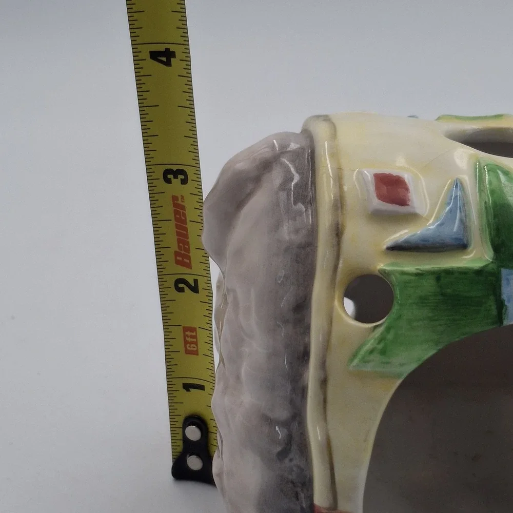 Ganz Ceramic Sheep Tea Light Candle Holder Votive Patchwork Quilt Bird Figurine